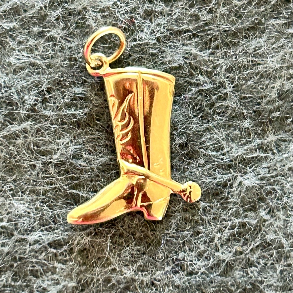 Gold cowboy boot charm
